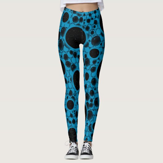 Weltraumblasen - Sky Blue Leggings (Vorderseite)