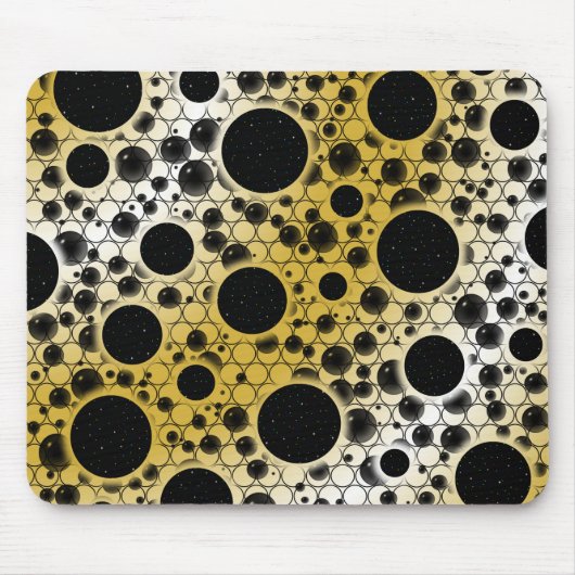 Weltraumblasen - Weiß/Gold Mousepad (Vorne)