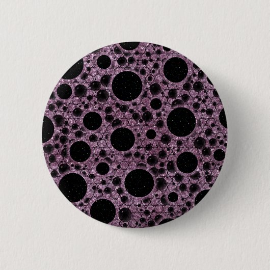 Weltraumblöcke - Glitzer Pink Button (Vorderseite)