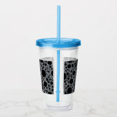 Weltraumblöcke - Glitzer Silver Acryltrinkbecher (Rechts)