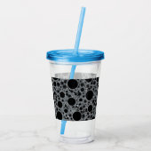 Weltraumblöcke - Glitzer Silver Acryltrinkbecher (Rückseite)