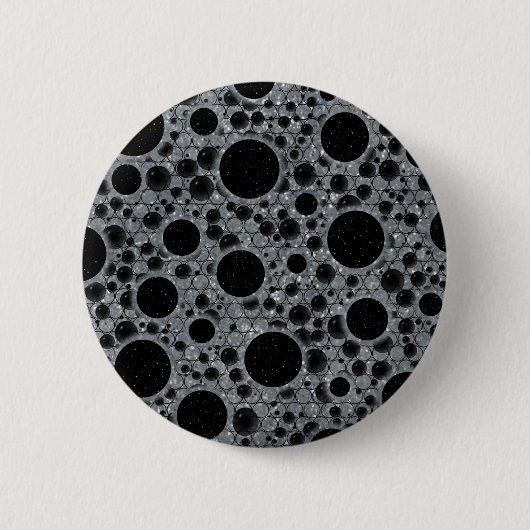 Weltraumblöcke - Glitzer Silver Button (Vorderseite)
