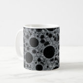 Weltraumblöcke - Glitzer Silver Kaffeetasse (Vorderseite Links)