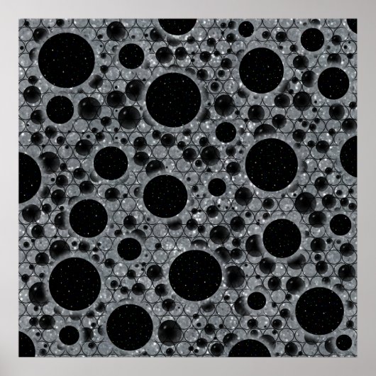 Weltraumblöcke - Glitzer Silver Poster (Vorne)