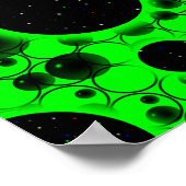 Weltraumblöcke - Grün Poster (Ecke)