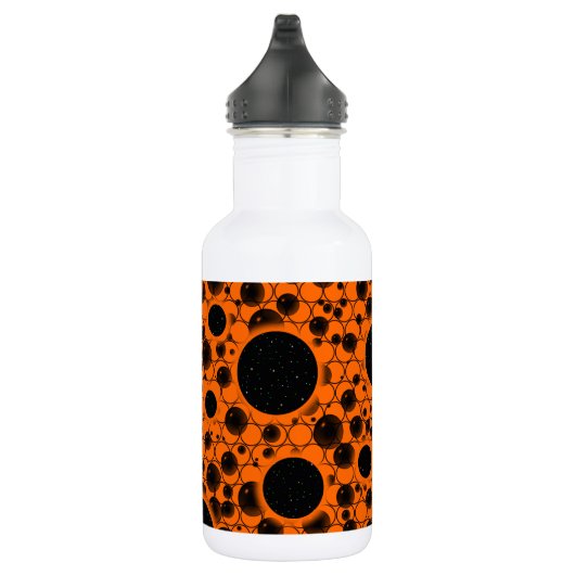 Weltraumblöcke - Orange Edelstahlflasche (Rechts)