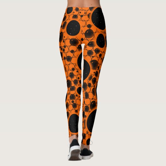 Weltraumblöcke - Orange Leggings (Rückseite)