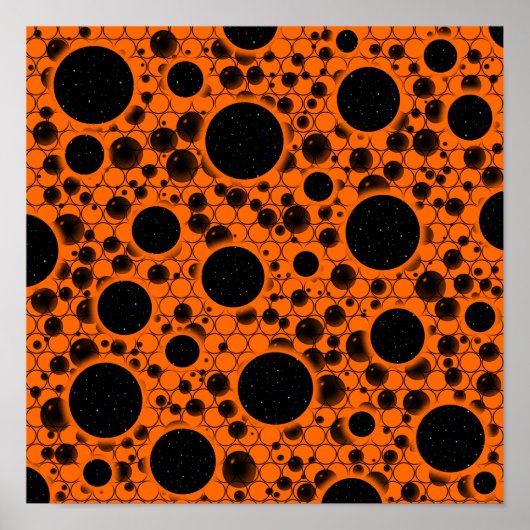 Weltraumblöcke - Orange Poster (Vorne)