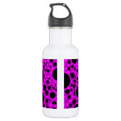 Weltraumblöcke - Rosa Edelstahlflasche (Rückseite)