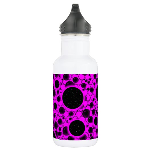 Weltraumblöcke - Rosa Edelstahlflasche (Rechts)