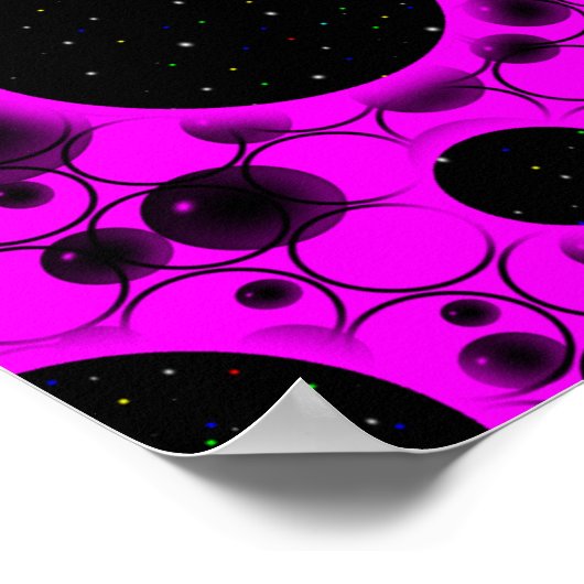 Weltraumblöcke - Rosa Poster (Ecke)