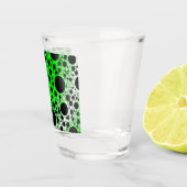 Weltraumblöcke - Weiß/Grün Schnapsglas (Rechts)