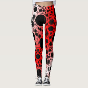 Weltraumblöcke - weiß/rot leggings