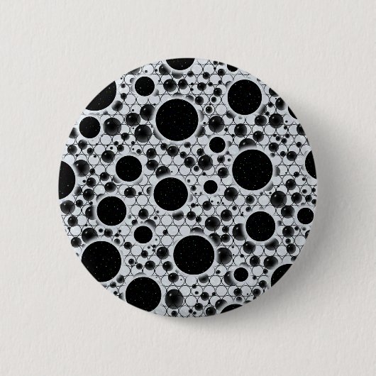 Weltraumblöcke - Weiße Glitzer Button (Vorderseite)