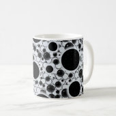 Weltraumblöcke - Weiße Glitzer Kaffeetasse (VorderseiteRechts)
