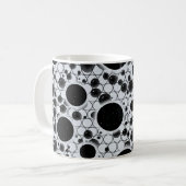 Weltraumblöcke - Weiße Glitzer Kaffeetasse (Vorderseite Links)