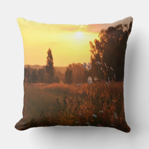 Weltraumblumen bei Sonnenuntergang  Kissen