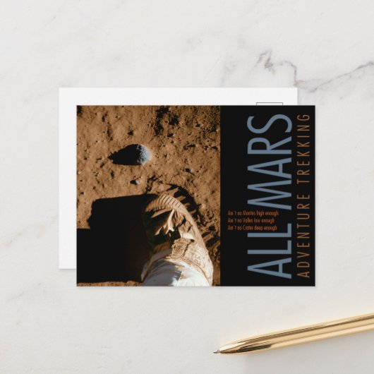 Weltraumboot Orange Alle Mars Trekking Abenteuer Postkarte (Vorderseite/Rückseite Beispiel)