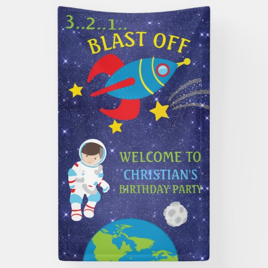 Weltraumbrand zum Geburtstag Banner (Vertikal)