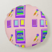 Weltraumbücher Rundes Kissen (Rückseite)