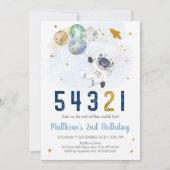 WeltraumCountdown 2. Geburtstag Einladung (Vorderseite)