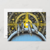 Weltraumdelphine Postkarte (Vorne/Hinten)
