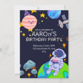 Weltraumdenkmäler Geburtstagsparty Einladung (Vorderseite)