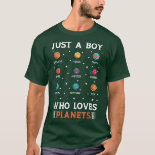 Weltraumdesign nur ein Junge, der Planeten Liebe T-Shirt