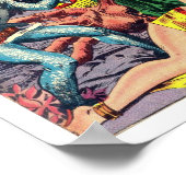 Weltraumdetektiv aus der Kunst des Goldenen Comic Poster (Ecke)