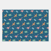 Weltraumdinosaurier-Kindergeburtstag Geschenkpapier Set (Vorderseite)