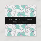 Weltraumdinosaurier, Kinderspielzentrum, Aktivität Quadratische Visitenkarte (Vorderseite)