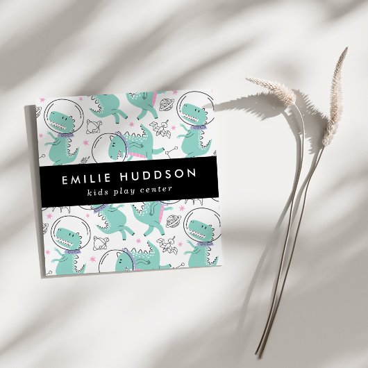 Weltraumdinosaurier, Kinderspielzentrum, Aktivität Quadratische Visitenkarte