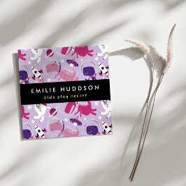 Weltraumdinosaurier, Kinderspielzentrum, Aktivität Quadratische Visitenkarte