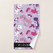 Weltraumdinosaurier, Niedliche Dinosaurier, Sterne Badhandtuch Set (Handtuch)