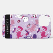 Weltraumdinosaurier, Niedliche Dinosaurier, Sterne Case-Mate iPhone Hülle (Rückseite (Horizontal))