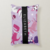 Weltraumdinosaurier, Niedliche Dinosaurier, Sterne Dekokissen (Vorderseite(Vertikal))