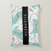 Weltraumdinosaurier, Niedliche Dinosaurier, Sterne Dekokissen (Vorderseite(Vertikal))