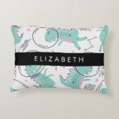 Weltraumdinosaurier, Niedliche Dinosaurier, Sterne Dekokissen (Rückseite)