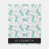 Weltraumdinosaurier, Niedliche Dinosaurier, Sterne Fleecedecke (Vorderseite)