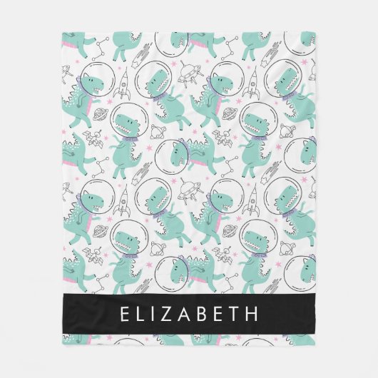 Weltraumdinosaurier, Niedliche Dinosaurier, Sterne Fleecedecke (Vorderseite)