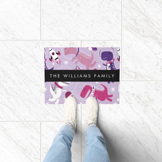 Weltraumdinosaurier, Niedliche Dinosaurier, Sterne Fußmatte (Indoor)