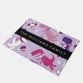 Weltraumdinosaurier, Niedliche Dinosaurier, Sterne Fußmatte (Schrägansicht)