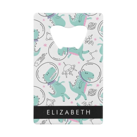 Weltraumdinosaurier, Niedliche Dinosaurier, Sterne Geldbeutel Flaschenöffner (Vorderseite)