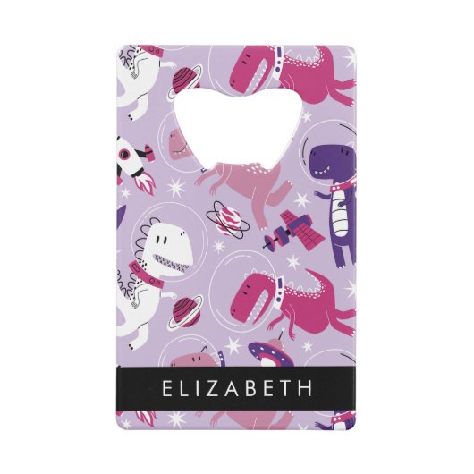 Weltraumdinosaurier, Niedliche Dinosaurier, Sterne Geldbeutel Flaschenöffner (Vorderseite)