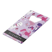 Weltraumdinosaurier, Niedliche Dinosaurier, Sterne Geldbeutel Flaschenöffner (Rückseite Schrägansicht)