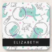 Weltraumdinosaurier, Niedliche Dinosaurier, Sterne Getränkeuntersetzer (Vorderseite)