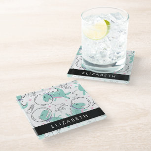 Weltraumdinosaurier, Niedliche Dinosaurier, Sterne Glasuntersetzer