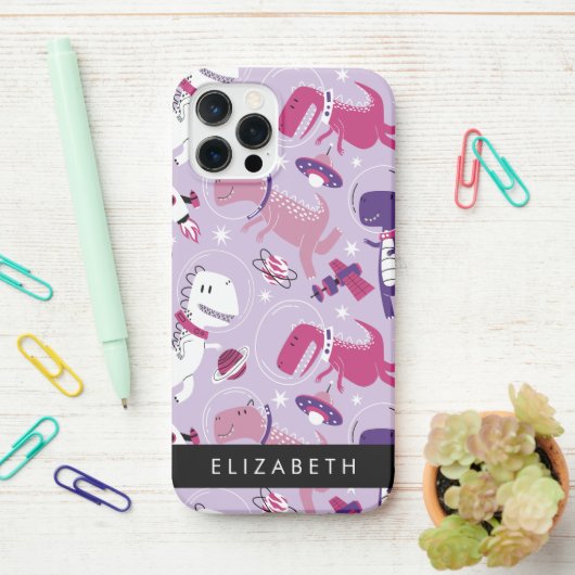 Weltraumdinosaurier, Niedliche Dinosaurier, Sterne iPhone Hülle (Auf dem Schreibtisch)