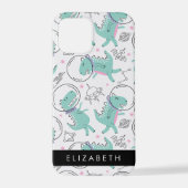 Weltraumdinosaurier, Niedliche Dinosaurier, Sterne iPhone Hülle (Rückseite)