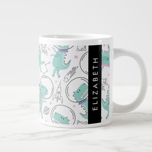 Weltraumdinosaurier, Niedliche Dinosaurier, Sterne Jumbo-Tasse (Rechts)